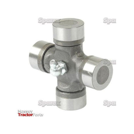 The Sparex Universal Joint - 22 x 54mm (Standard Duty) | Sparex Part No.S.2498 features four cylindrical bearings mounted on a cross-shaped central axis, with the Massey Tractor Parts logo in the bottom left corner.
