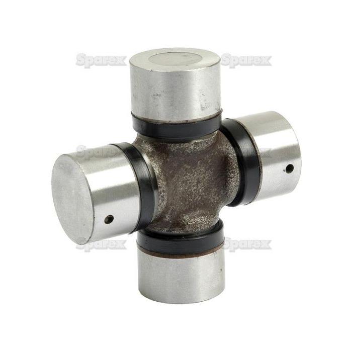 The Sparex Universal Joint 27.0 x 70.5mm (Part No.S.33614) features four cylindrical caps arranged in a cross shape, making it ideally suited for automotive drivetrains, including those of Case IH Parts and Fendt FARMER equipment.