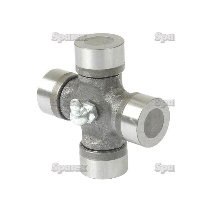 The Sparex Universal Joint - 30.2 x 79.4mm (Standard Duty) | Sparex Part No.S.2497, shown against a white background, features four cylindrical ends and one central grease fitting.