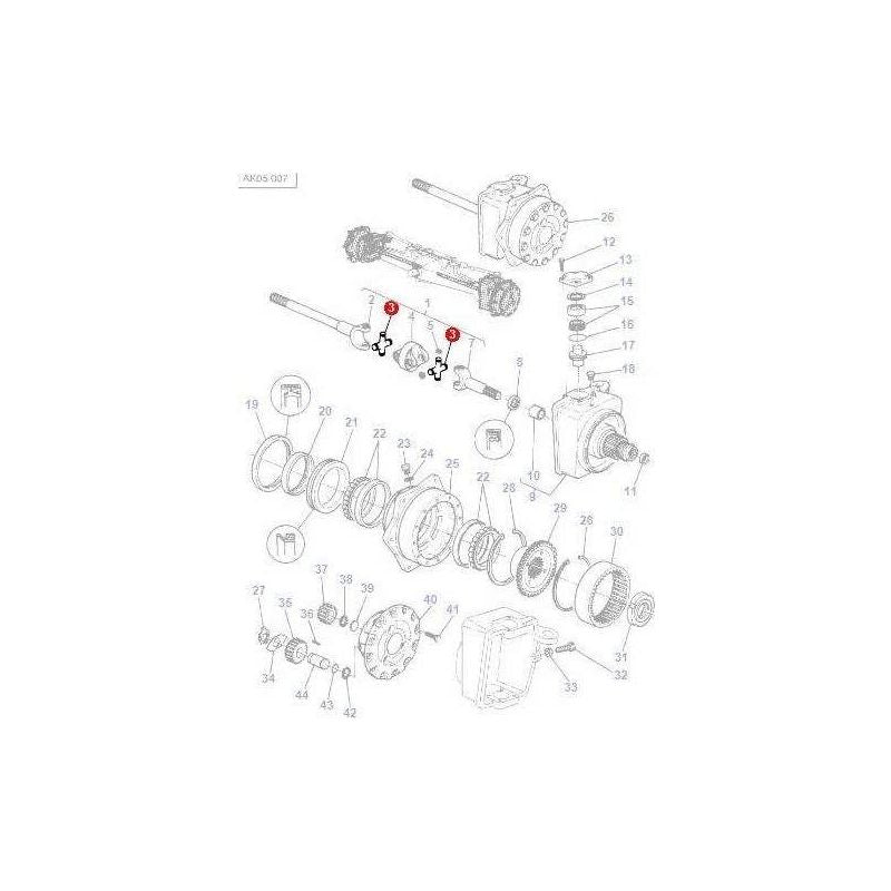Massey Ferguson Universal Joint - 3428155M91 | OEM | Massey Ferguson parts | Axles & Power Transmission-Massey Ferguson-4WD Parts,Axles & Power Train,Drive Shafts & Gears,Farming Parts,Front Axle & Steering,Tractor Parts,Universal Joints