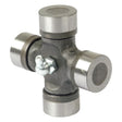 The Sparex Universal Joint (Part No. S.23514) - 34 x 90mm (Standard Duty) (Agripak 1 pc.), features a metal cross-shaped structure with four bearing caps and a central lubrication fitting, designed for standard duty applications.