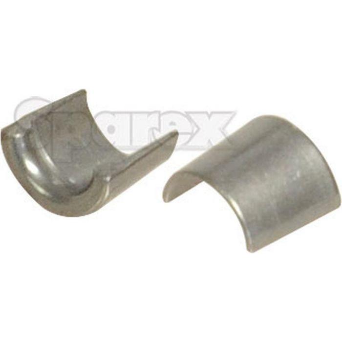 Two Valve Collets (Pair), Sparex Part No.S.118841, from the Sparex brand, are shown against a plain white background, each featuring a semicircular shape and an open end.