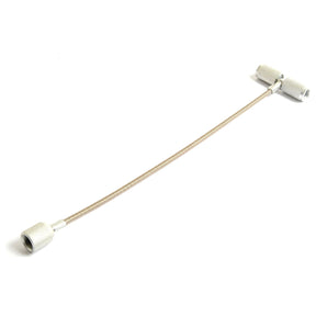 The Valve Finishing Tool (Sparex Part No. S.52267) from Sparex features a flexible metal shaft with knurled connectors and ends, ensuring precise valve hole location when connecting components in machinery or tools.