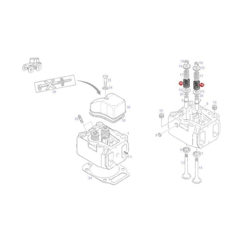 Fendt Valve Spring - F284201011010 | OEM | Fendt parts | Valve Springs-Fendt-Cylinder Head Components,Engine & Filters,Engine Parts,Farming Parts,Tractor Parts,Valve Springs
