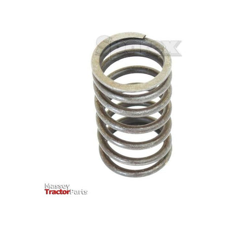 A close-up image of a metal valve spring (Valve Spring - Inner | Sparex Part No.S.57502) against a white background, with the "Massey Tractor Parts" logo visible in the bottom left corner.