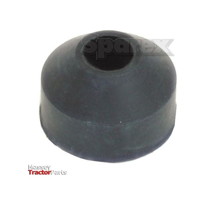 Black rubber valve stem seal with a central hole, labeled "Sparex" at the top and "Massey Tractor Parts" at the bottom, compatible with Fendt and Deutz-Fahr models. Product Name: Valve Stem Seal | Sparex Part No.S.312024