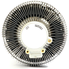 Sparex Viscous Fan Drive (Part No. S.104721) with radial fins and a central white mounting area, designed for electronic components, reminiscent of its efficient cooling design, viewed from directly above.