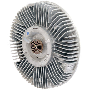 The image shows a mechanical component with cooling fins and a central coil, specifically a Viscous Fan Drive (Sparex Part No. S.104759), featuring metal fins radiating outward.