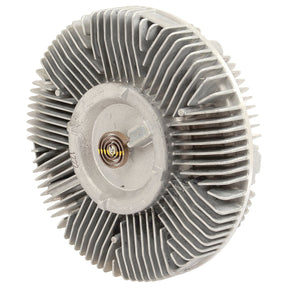 This is the Sparex Viscous Fan Drive (Part No. S.104788), a circular metallic component featuring radial fins around a central hub and incorporating a small coiled spring in the center, typically used in Deutz-Fahr AGROTRON tractors.