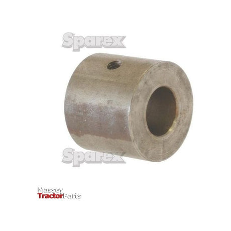 A Sparex Weld On Bush 25MM Bore (Part No. S.31216) with a cylindrical shape and a hollow center is displayed against a white background, featuring the brand name "Sparex" and the "Massey TractorParts" logos prominently.