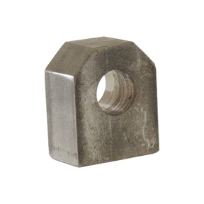 A metal block with a cubic shape and a round hole through the center is known as the WELD-ON EYE 20MM | Sparex Part No.S.31211, manufactured by Sparex.