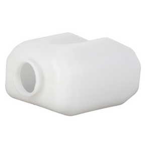 A white plastic jerry can with an open spout, reminiscent of the sturdy containers used in Massey Ferguson's 1000 Series, oriented horizontally and viewed from an angle. This is the AGCO branded Massey Ferguson - Water Bottle - 1897101M1.