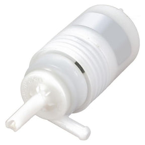 A close-up of the AGCO Massey Ferguson water pump, product number 3582441M1 (G816810190020), featuring a white plastic cylindrical shape with two protruding tubes at the base, designed for 3000 Series Massey Ferguson tractors.