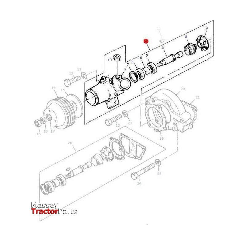 Massey Ferguson Water Pump - 3641832M91 | OEM | Massey Ferguson parts | Water Pump Assemblies-Massey Ferguson-Cooling Parts,Engine & Filters,Farming Parts,Tractor Parts,Water Pump Assemblies,Water Pumps & Repair Kits