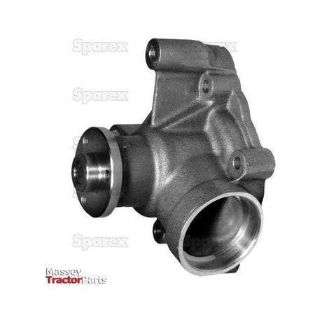 Water Pump Assembly (Sparex Part No. S.39894), a metal component of a tractor featuring a cylindrical extension and mounting points, labeled "Sparex," compatible with models such as Fendt and Deutz-Fahr.