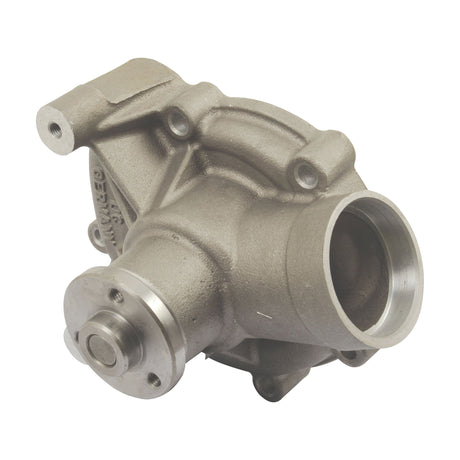 A Sparex Water Pump Assembly, part number S.39895, featuring a 65 mm cylindrical inlet, mounting points, and a pulley connection is shown against a white background. It is ideal for Deutz-Fahr AGROTRON models.