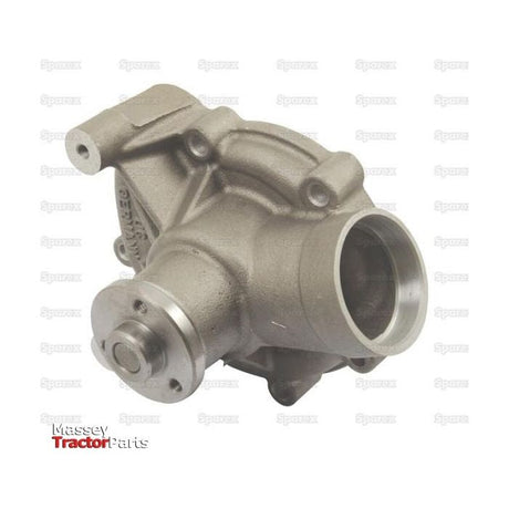 A metal engine component, specifically a Water Pump Assembly with a 65 mm Sparex impeller, labeled "Massey Tractor Parts" and "Sparex," with the part number S.39895.