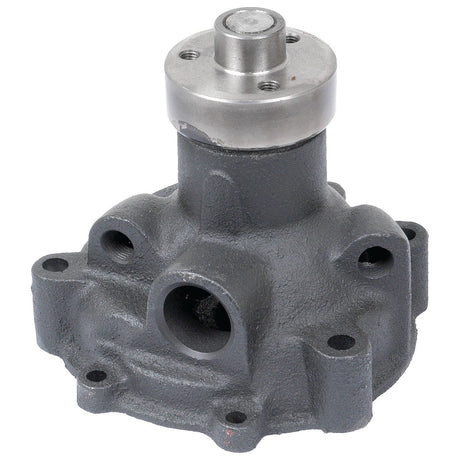 Water Pump Assembly by Sparex (S.59032), featuring a gray metal body with multiple bolt holes, protrusions, and a central circular component on top, likely functioning as an impeller.