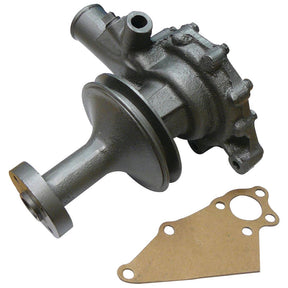 A Sparex Water Pump Assembly (Part No. S.60292) featuring a metal body, an integrated Sparex Impeller, and an attached pulley, is paired with a nearby separate gasket.