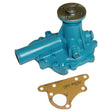 A blue Water Pump Assembly (Sparex Part No. S.67899) with a Sparex impeller, accompanied by a separate brown gasket placed next to it.