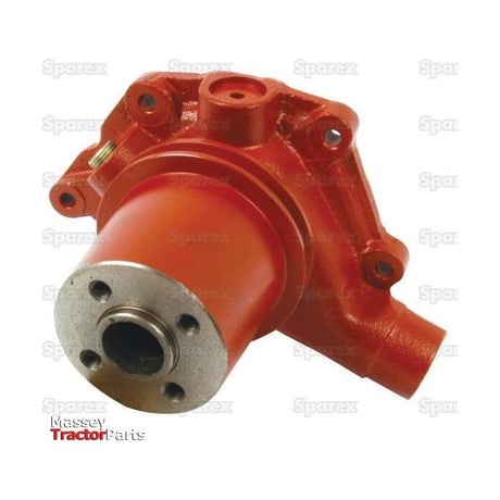 A red metal mechanical part, possibly a component for agricultural machinery, placed on a white background. This could be the Water Pump Assembly (Supplied with Pulley) by Sparex (Part No. S.57760), suitable for models like the David Brown 1490 or Case IH, available through Sparex.