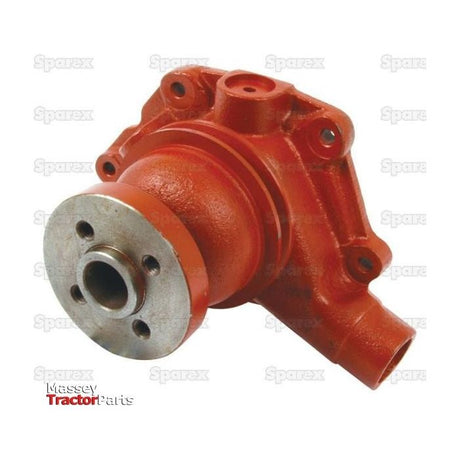 Red and silver Water Pump Assembly (Supplied with Pulley) - S.57761 with a V-Style Pulley against a white background, branded "Sparex.