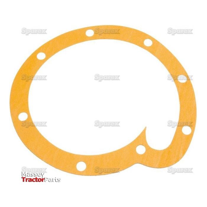 Circular orange Sparex water pump gasket (Part No. S.57856) with multiple holes displayed against a white background. Text: Massey Tractor Parts, Sparex, appears faintly over the image.