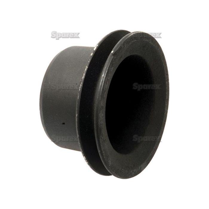 The Water Pump Pulley (Sparex Part No. S.40003) by Sparex is a black rubber spacer with a flanged end, commonly used in industrial or mechanical applications, including fitting Perkins water pump pulleys.