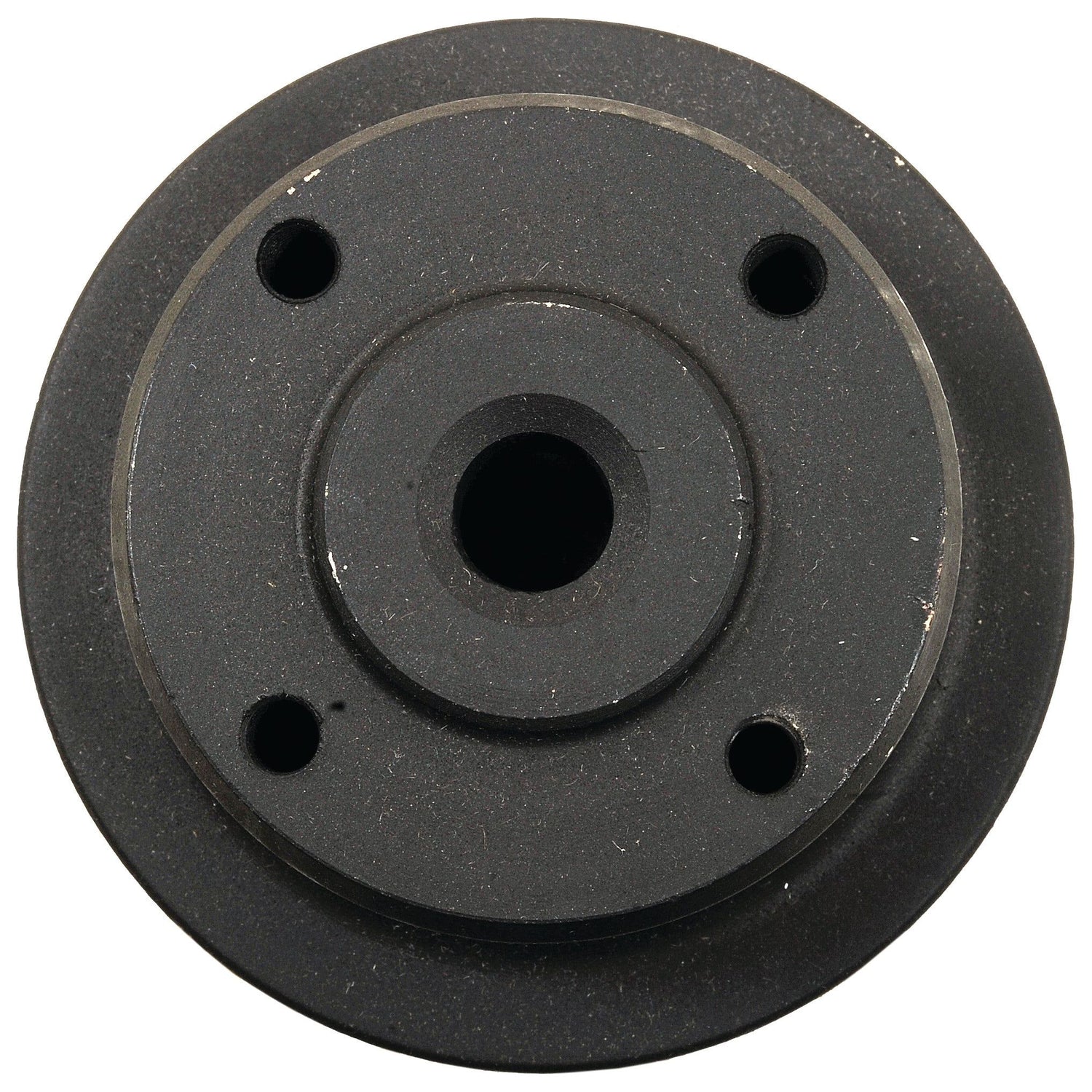 A Sparex Water Pump Pulley (Sparex Part No. S.40003) in black, featuring a circular design with four symmetrically arranged bolt holes around a central hole, viewed from the front.