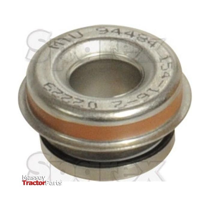 A cylindrical metal part with engravings, including "94484" and "62220," viewed from above. The part has a central hole and appears to be a component for machinery or vehicles, identified as the Water Pump Seal under Sparex Part No. S.110900 by Sparex.