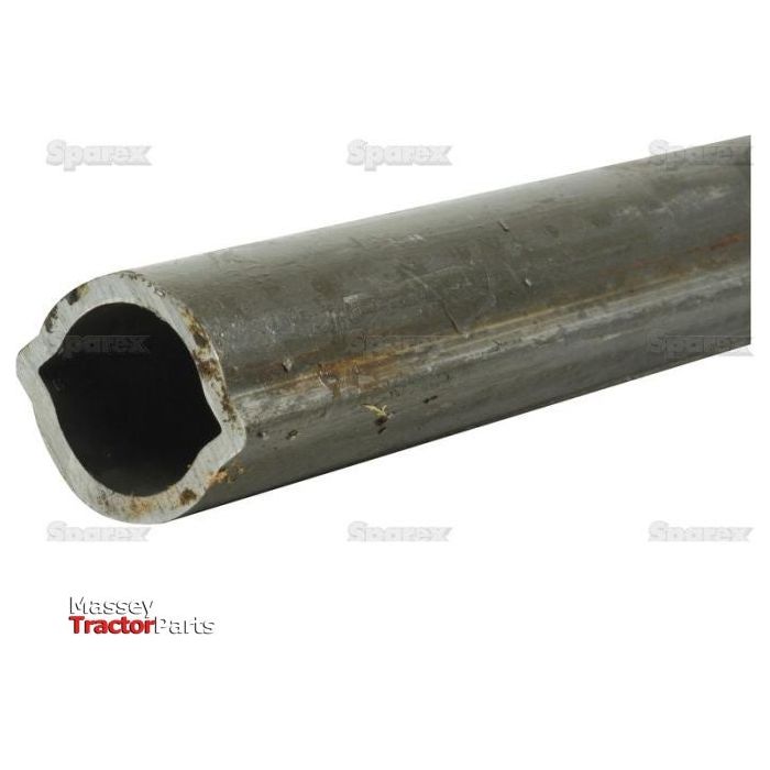 Image of a metal tube with a notched opening at the end, displayed against a white background. The "Sparex" logo and "Massey Tractor Parts" logos are visible, highlighting this PTO Tube - Lemon Profile (S.24190), which measures 40 x 34.5 x 4mm and is 1 meter in length.
