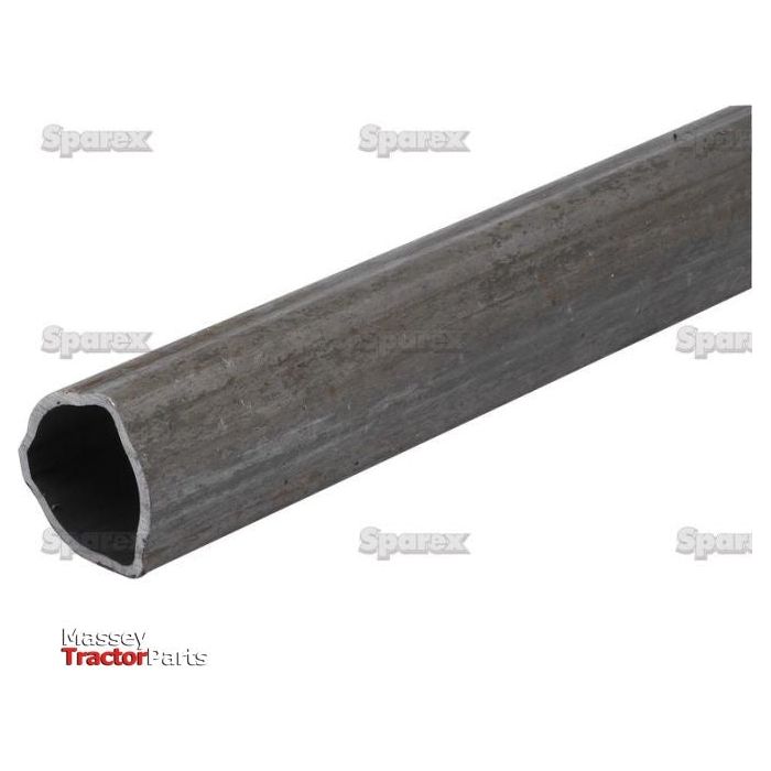 A close-up of a gray, elongated metal tool with a hollow, triangle-profiled end labeled "Sparex" and "PTO Tube - Triangle Profile," showcasing its robust design. The triangle tube structure ensures durability for various tractor maintenance tasks.