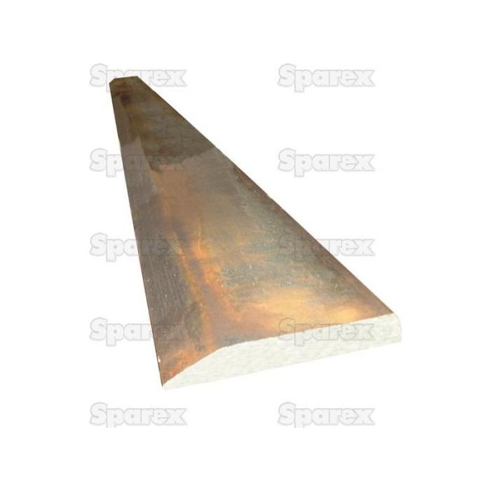 A Weld On Bucket Edge (Single Bevel), made from Hardox 500Hb., with a smooth, slightly rusty surface is diagonally positioned against a white background featuring a repeated "Sparex" brand watermark. This versatile Sparex product, identified as S.130831, includes detailed manufacture information.
