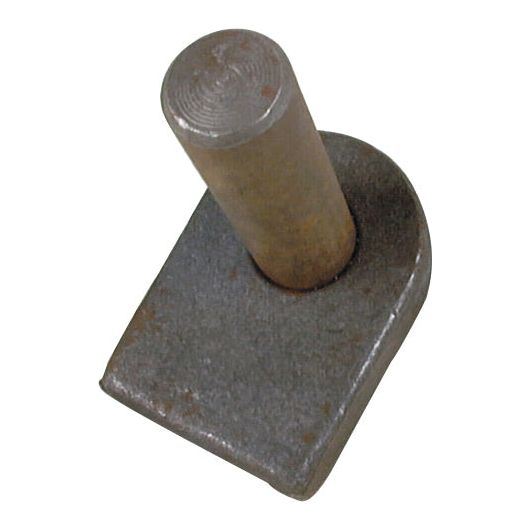 The Sparex Weld On Gate Hanger (Part No. S.55501) is designed with a flat, rectangular base and features a cylindrical pin with a diameter of 19mm.