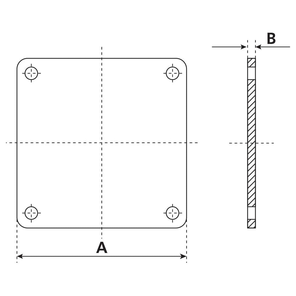 Weld on Square Flange 4 to 6'' (100-150mm) (Non Galvanised)
 - S.103095 - Farming Parts