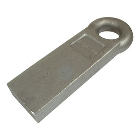 A Weld on Towing Eye - 12'' - Straight - S.2531 by Sparex, featuring a rectangular metal body and a circular loop at one end, made from heavy-duty EN16T material.