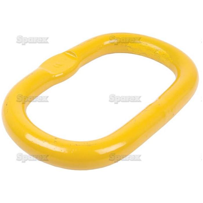 A yellow metal oval-shaped link, often used in lifting and rigging applications with an SWL of 8.0T. The image has the logo "Sparex" watermarked across it. This is the Welded Chain Master Link - 16 x 13mm | Sparex Part No.S.21554 by Sparex.