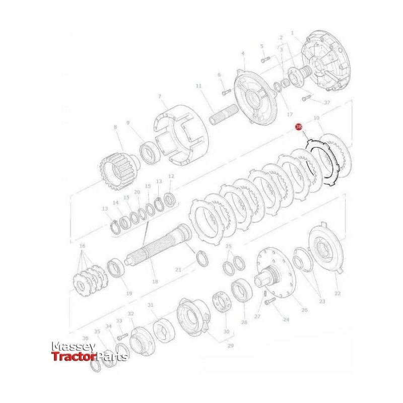 Massey Ferguson Wet Clutch Tray - 3619156M1 | OEM | Massey Ferguson parts | Clutch Plates-Massey Ferguson-Axles & Power Train,Clutch Plates,Clutches & Flywheels,Farming Parts,Tractor Parts