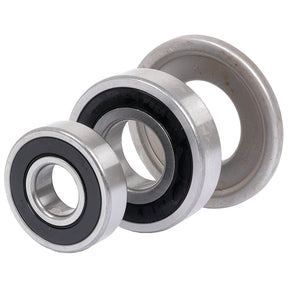 Three metal ball bearings of different sizes, reminiscent of components in a Sparex Wheel Bearing Kit (Sparex Part No.S.58996), are lined up progressively from smallest to largest.