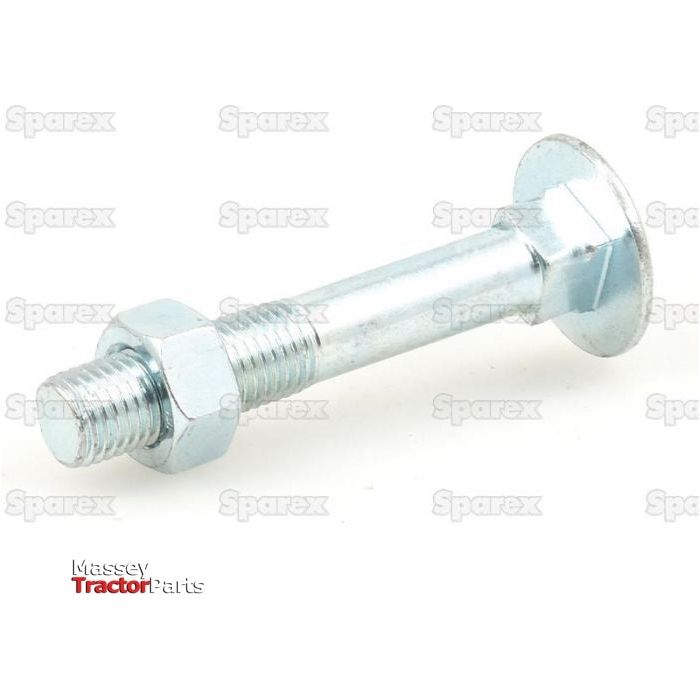 A metal hex bolt and nut, labeled as a Wheel Bolt M16 x 2 x 100mm (Bag 8 pcs.) with Sparex Part No. S.21038, on a white background. The watermark text "Sparex" is repeated across the image with "Massey Tractor Parts" positioned in the corner.