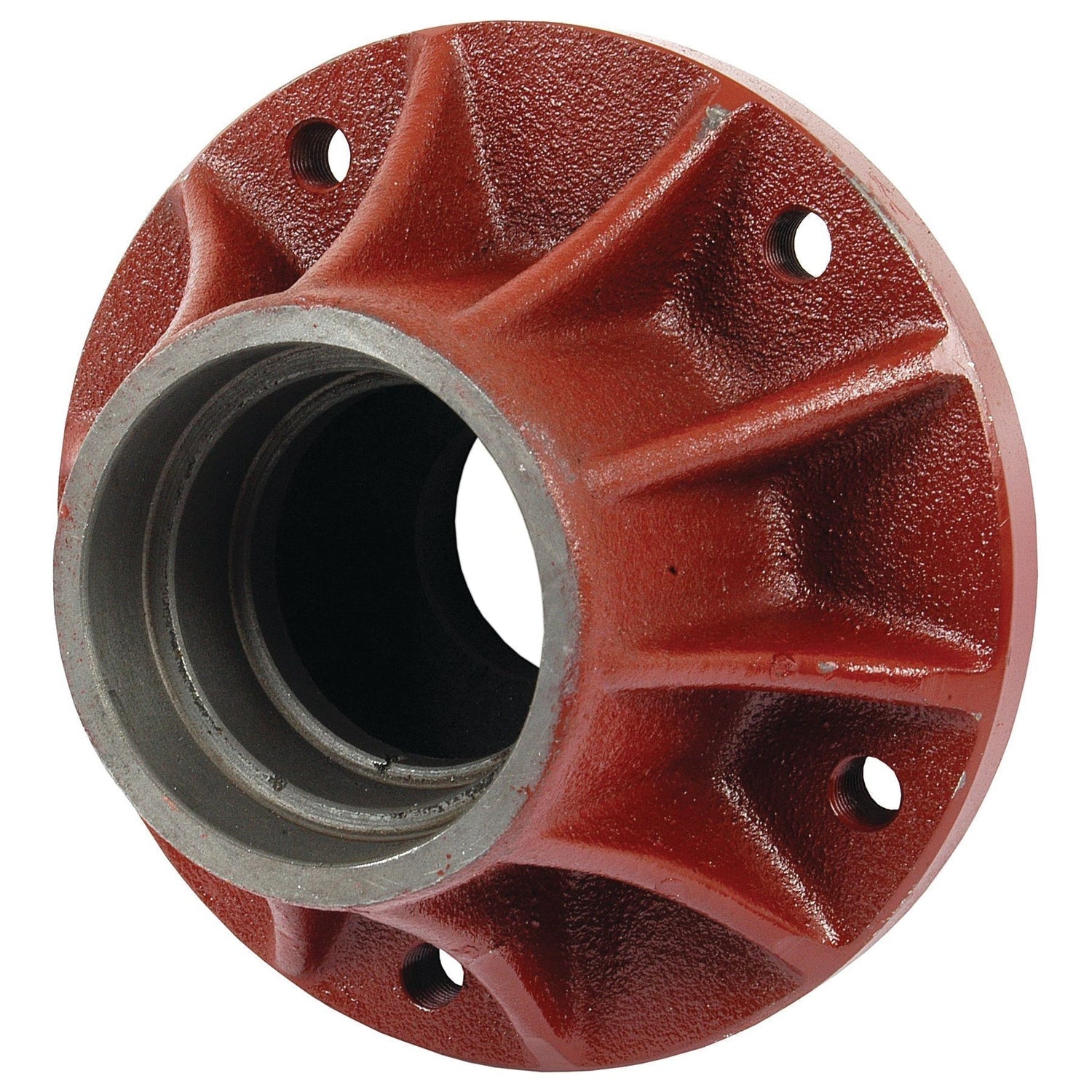 The Sparex Wheel Hub (Part No. S.59574) is a red, cylindrical metal component with four mounting holes and a flanged outer edge, designed by Case IH.