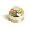 Introducing the Sparex Hub Cap (Part No. S.65133) - a metallic, cylindrical object with a threaded bottom and a dome-shaped top, resembling a hub cap, featuring a multi-colored, slightly iridescent surface.