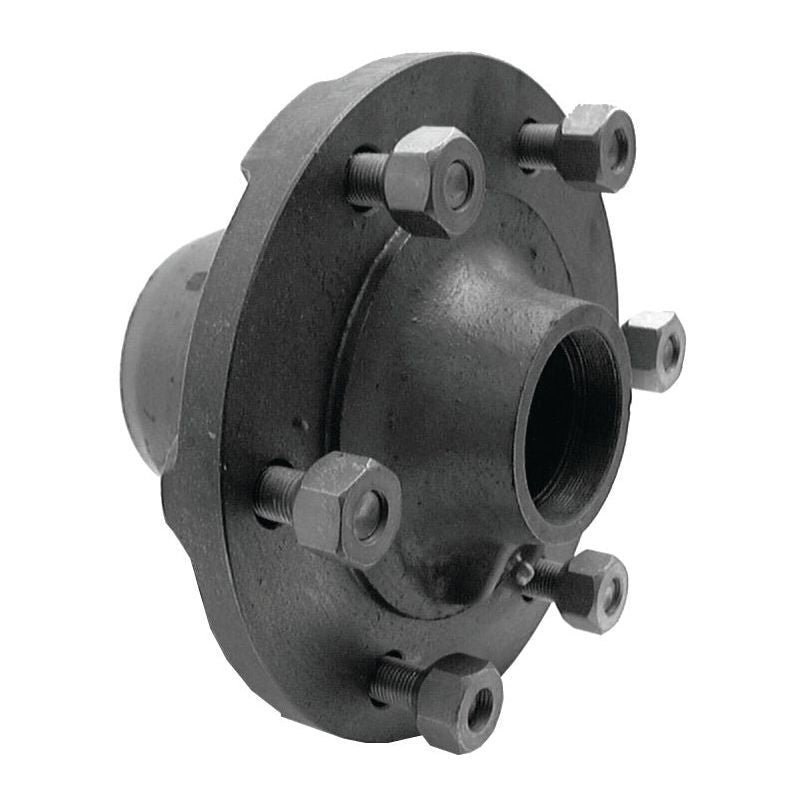 A black Sparex Wheel Hub Gasket (Sparex Part No. S.66387) designed for Ford/New Holland wheel hub assembly with six bolts around its perimeter.