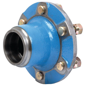 A blue and silver machined metal component with multiple bolts, likely a Wheel Hub used in mechanical or automotive applications, compatible with Ford / New Holland systems: the Wheel Hub Gasket by Sparex, Part No. S.66388.