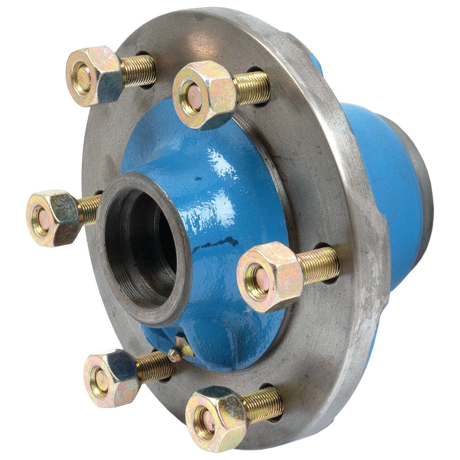 A blue and silver Sparex Wheel Hub Gasket (Sparex Part No. S.66388) for Ford / New Holland, featuring six attached bolts.