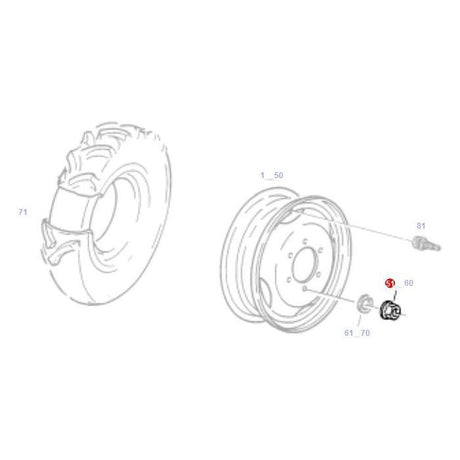 Wheel Nut Rear - X435511730000 - Massey Tractor Parts