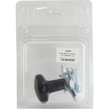 Packaged Sparex wheel spinner for steering wheels, labeled "15° (Agripak 1 pc.)" with metal mounting hardware, displayed in transparent plastic casing. Suitable for Ford / New Holland 1934061 models. Sparex Part No.S.626.