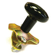 A Wheel Spinner (Sparex Part No. S.44208) in black is securely attached to a metal clamp with bolts, allowing precise adjustments of up to 15 degrees under the Sparex brand.