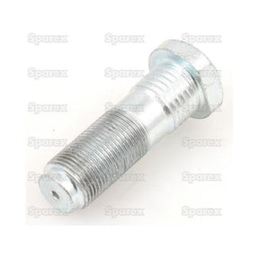 A Wheel Stud M20 x 1.5 x 66mm (Metric) Grip Ø: 21.3mm - S.57990 from Sparex, with its hexagonal head and threaded shaft, photographed against a plain background, resembles a robust metal bolt.