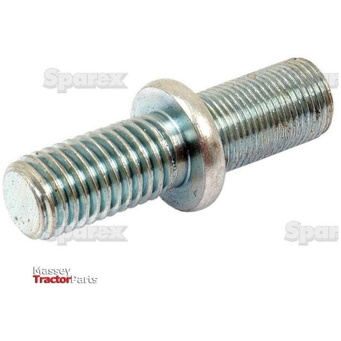 The Wheel Stud Grip Ø - S.65101 from Sparex is a metallic double-ended threaded bolt with a flange in the middle, commonly used in various mechanical applications. It often features metric dimensions and serves as an ideal component for tasks requiring precision, such as installing a wheel stud.